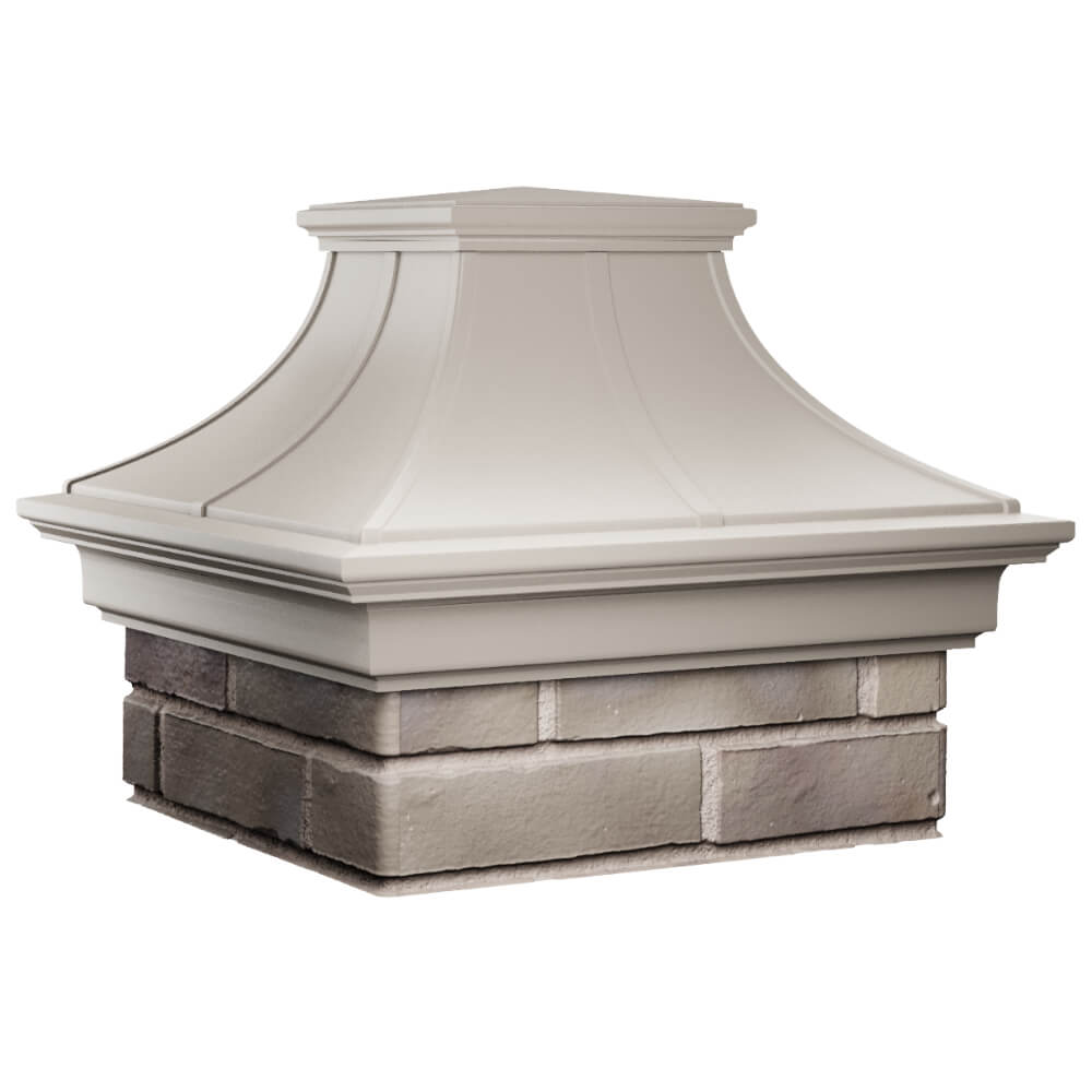 Колпак Zking Монблан Премиум Бежевый на столб 1.5х1.5 кирпича (385х385мм) в Владивостоке фото