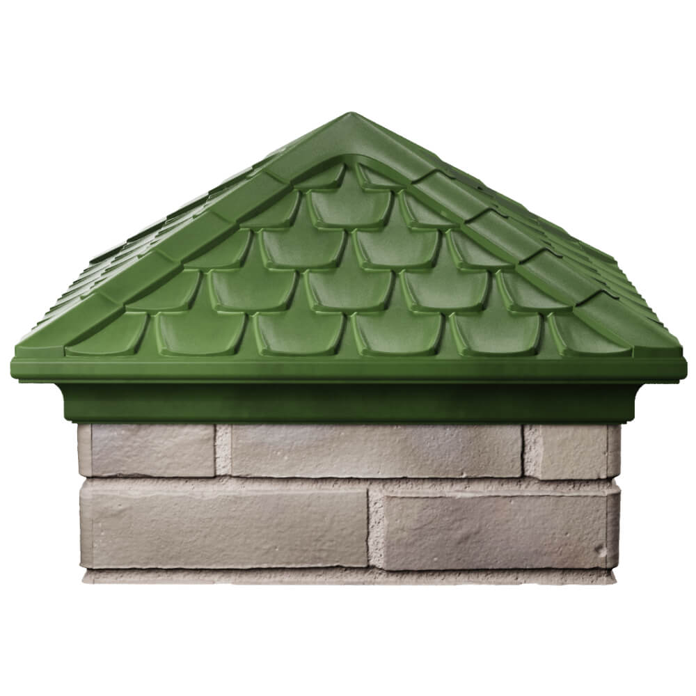 Колпак Zking Эльбрус Зеленый на столб 1.5х1.5 кирпича (385х385мм) Владивосток фото
