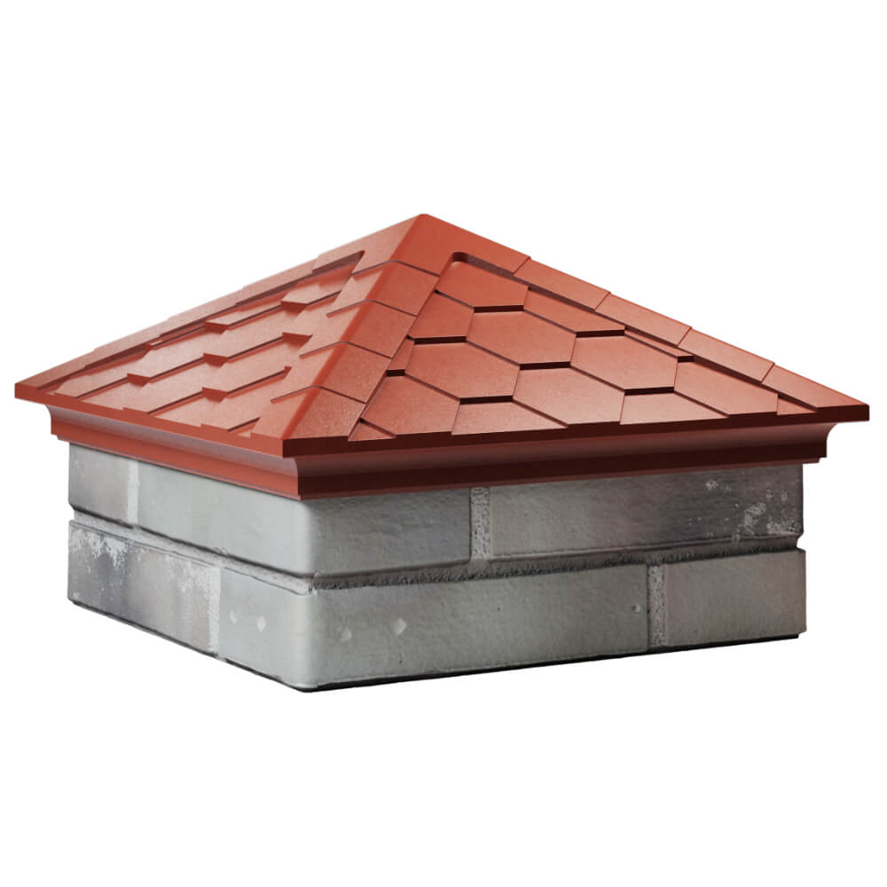 Колпак Zking Эверест Красный на столб 1.5х1.5 кирпича (390х390мм) в Владивостоке фото