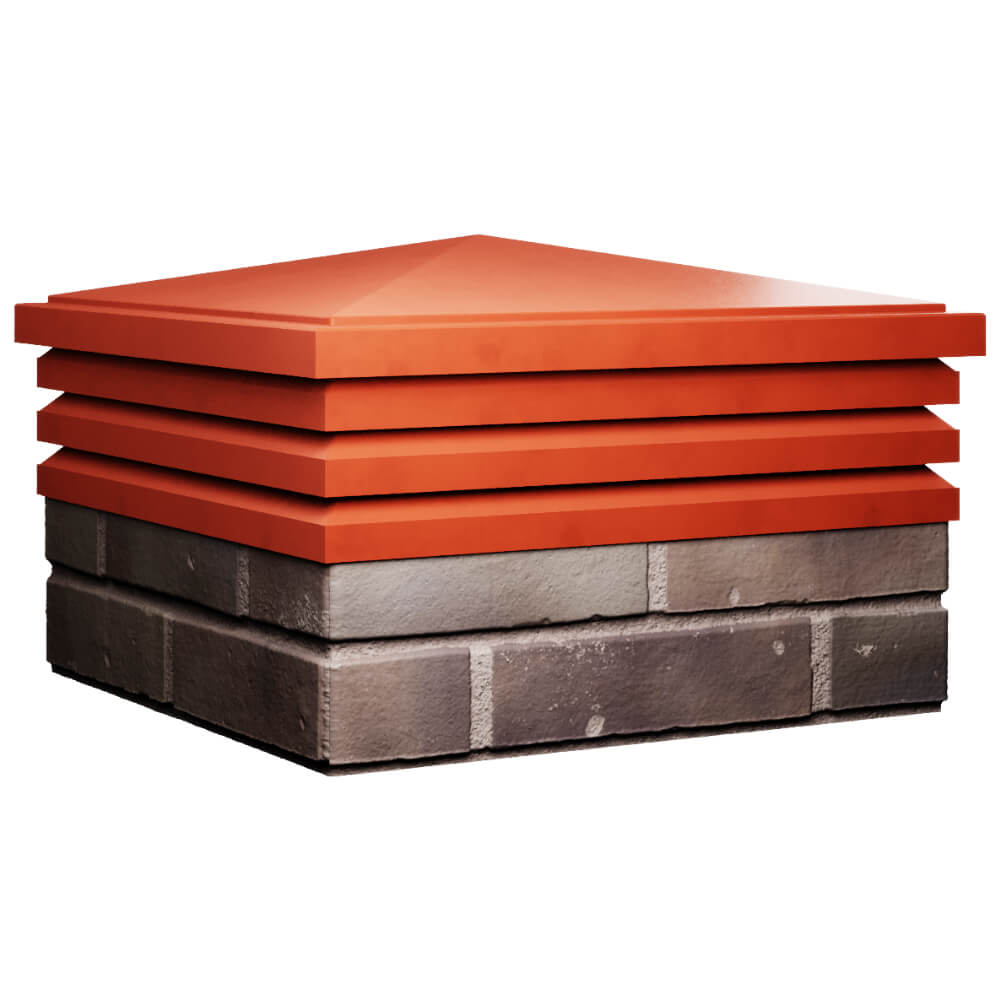 Колпак Zking Бона ХайТек Красный на столб 2х2 кирпича (513х513мм) в Владивостоке фото