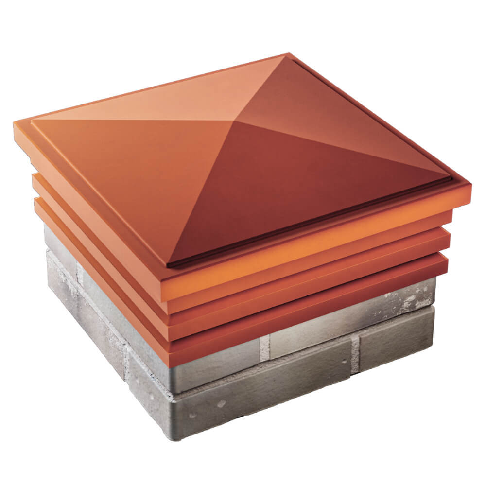 Колпак Zking Бона ХайТек Красный на столб 1.5х1.5 кирпича (385х385мм) в Владивостоке фото