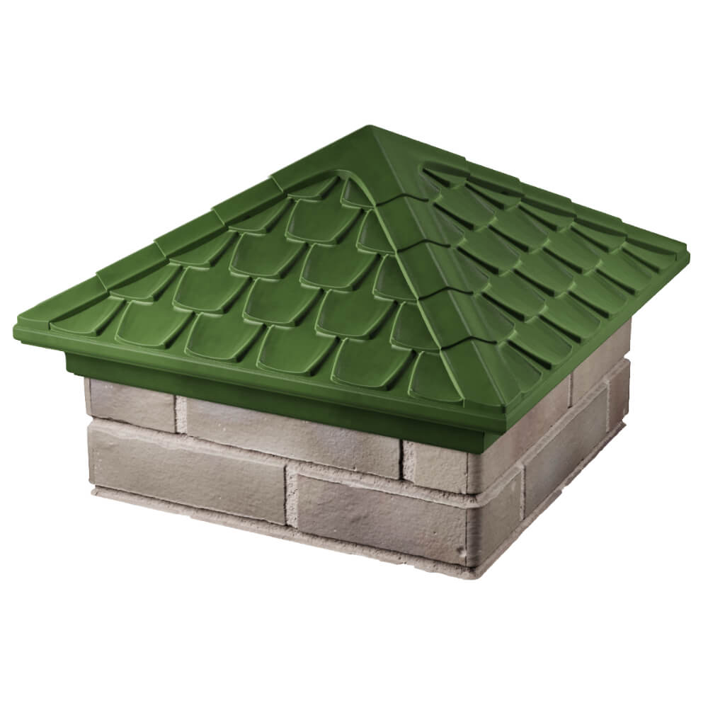 Колпак Zking Эльбрус Зеленый на столб 1.5х1.5 кирпича (385х385мм) в Владивостоке фото