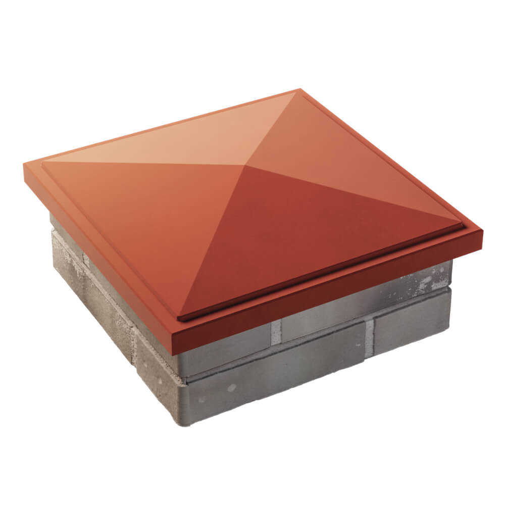 Колпак Zking БонаМоно Красный на столб 1.5х1.5 кирпича (385х385, 400х400мм) в Владивостоке фото