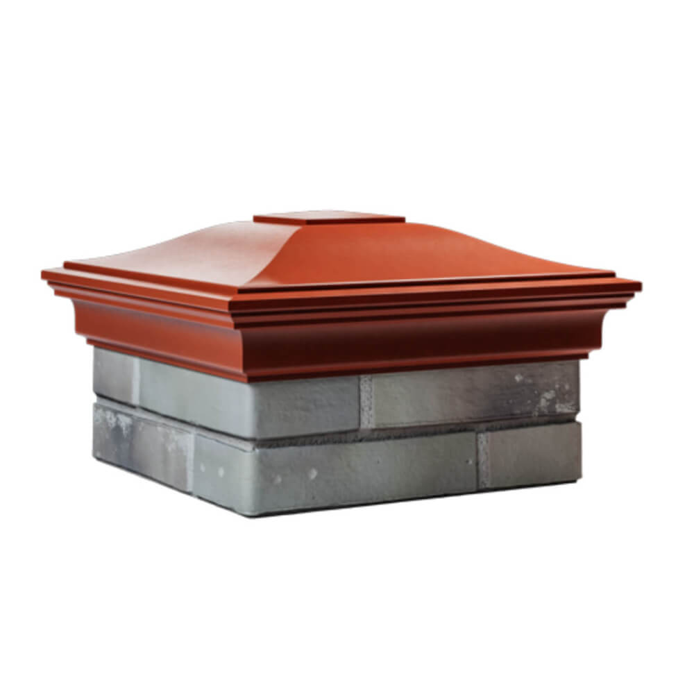 Колпак Zking Монблан Красный на столб 1.5х1.5 еврокирпича 0.7НФ (355х355мм) в Владивостоке фото