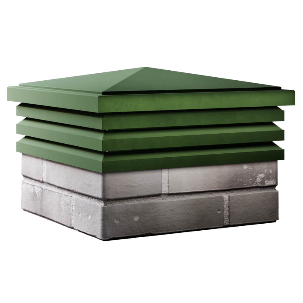 Колпак Zking Бона ХайТек Зеленый на столб 1.5х1.5 кирпича (385х385мм) в Владивостоке фото