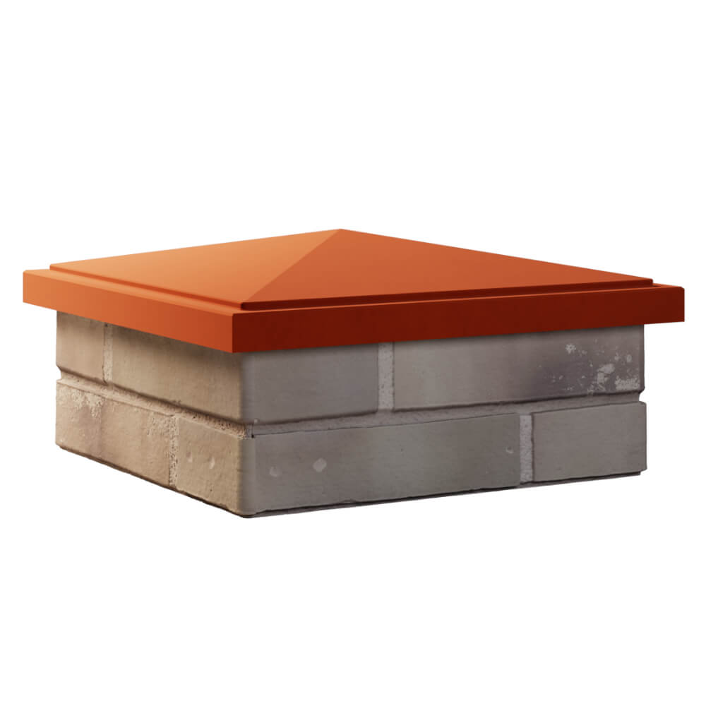 Колпак Zking БонаМоно Красный на столб 1.5х1.5 кирпича (385х385, 400х400мм) в Владивостоке фото