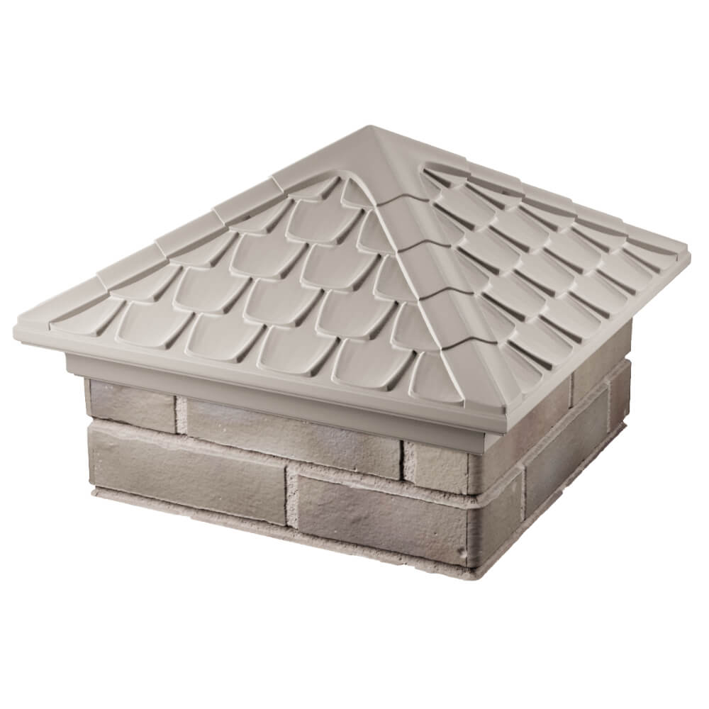 Колпак Zking Эльбрус Бежевый на столб 1.5х1.5 кирпича (385х385мм) в Владивостоке фото