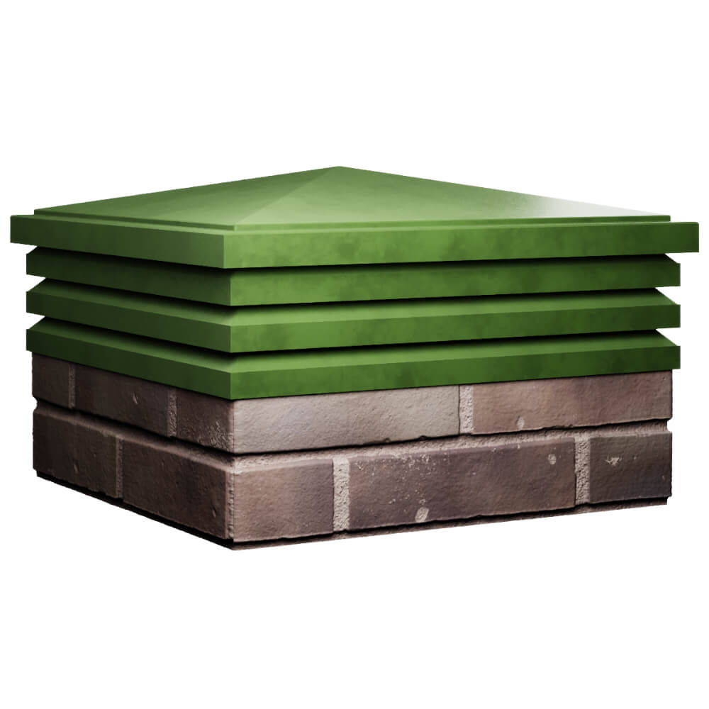 Колпак Zking Бона ХайТек Зеленый на столб 2х2 кирпича (513х513мм) в Владивостоке фото