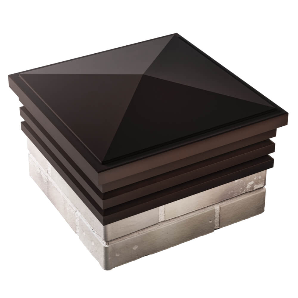 Колпак Zking Бона ХайТек Коричневый на столб 1.5х1.5 кирпича (385х385мм) в Владивостоке фото