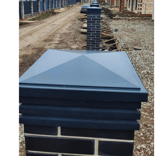 Колпак Zking Бона ХайТек Серый на столб 1.5х1.5 кирпича (385х385мм) в Владивостоке фото