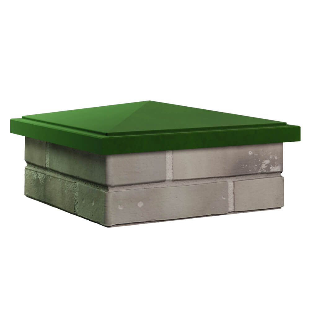 Колпак Zking БонаМоно Зеленый на столб 1.5х1.5 кирпича (385х385, 400х400мм) в Владивостоке фото