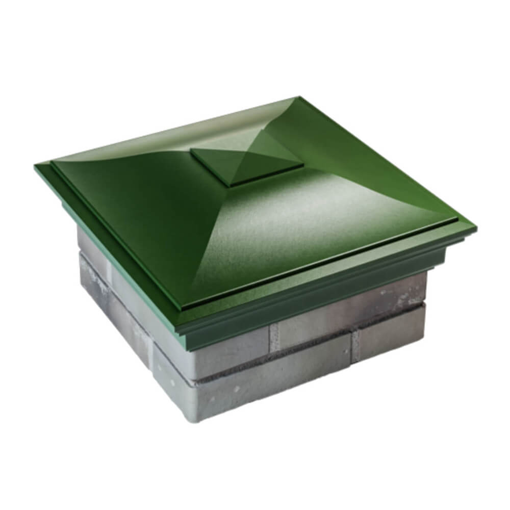 Колпак Zking Монблан Зеленый на столб 1.5х1.5 еврокирпича 0.7НФ (355х355мм) в Владивостоке фото