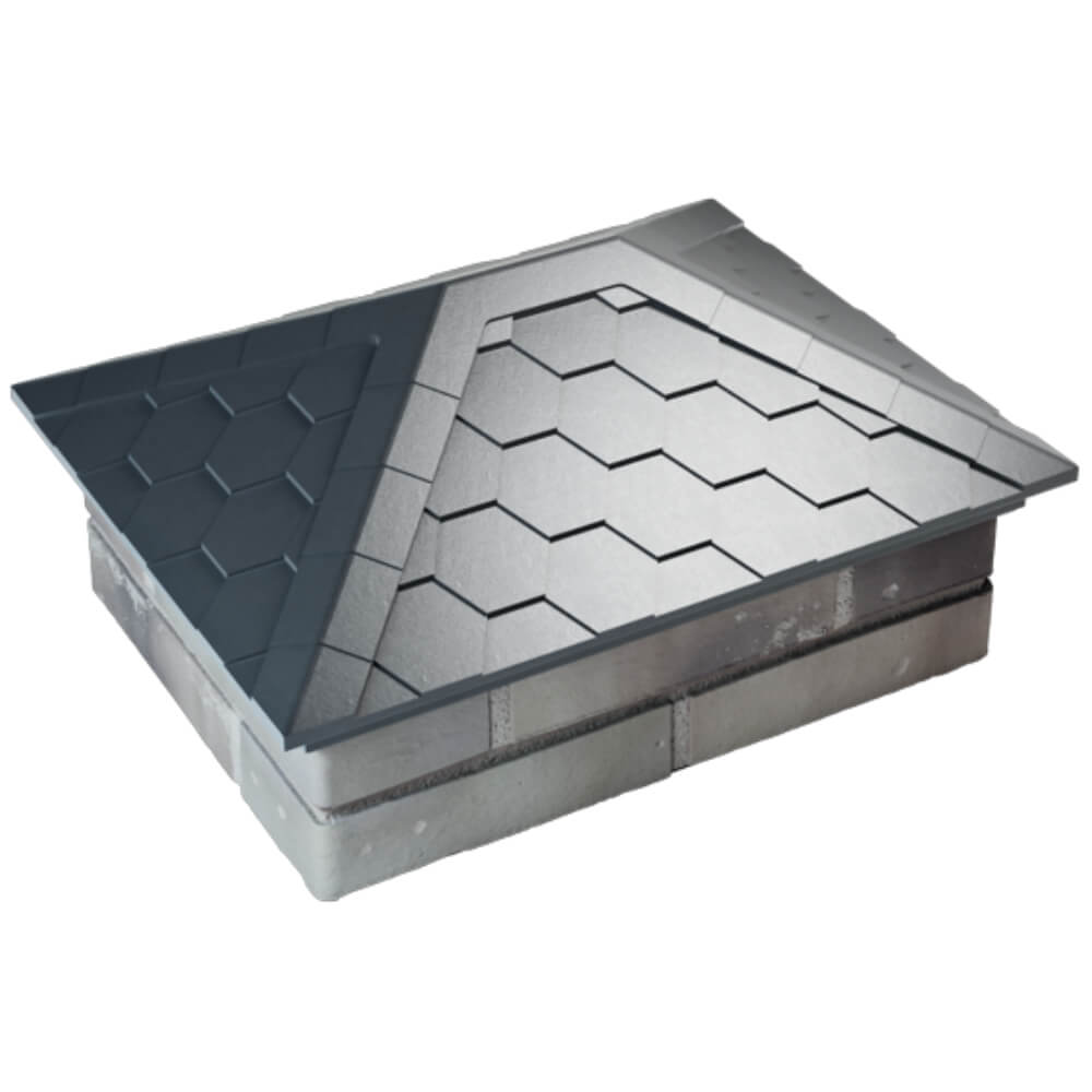 Колпак Zking Эверест Серый на столб 2х1.5 кирпича (520х390мм) Владивосток фото