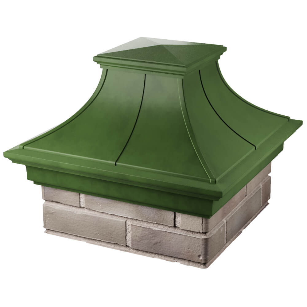 Колпак Zking Монблан Премиум Зеленый на столб 1.5х1.5 кирпича (385х385мм) в Владивостоке фото