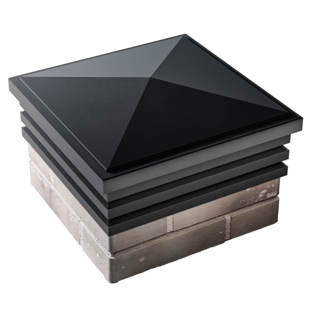 Колпак Zking Бона ХайТек Черный на столб 1.5х1.5 кирпича (385х385мм) в Владивостоке фото