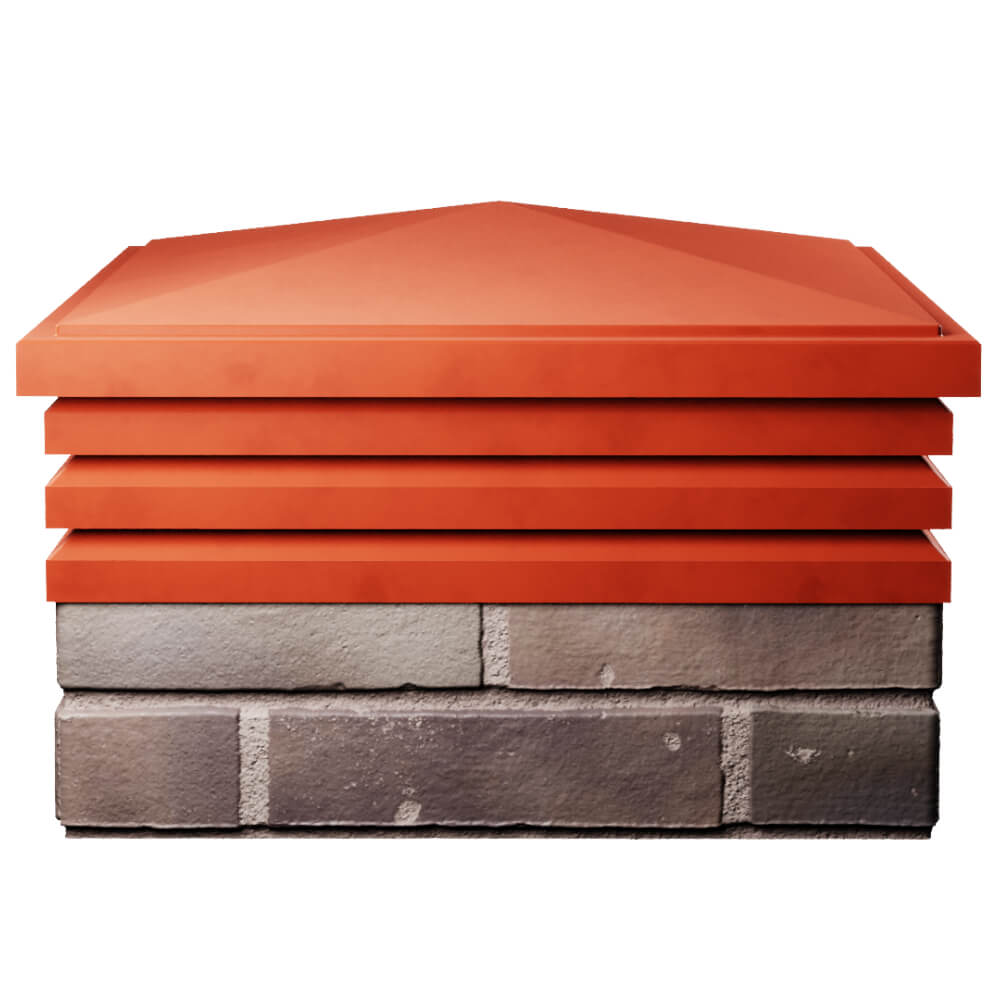 Колпак Zking Бона ХайТек Красный на столб 2х2 кирпича (513х513мм) Владивосток фото