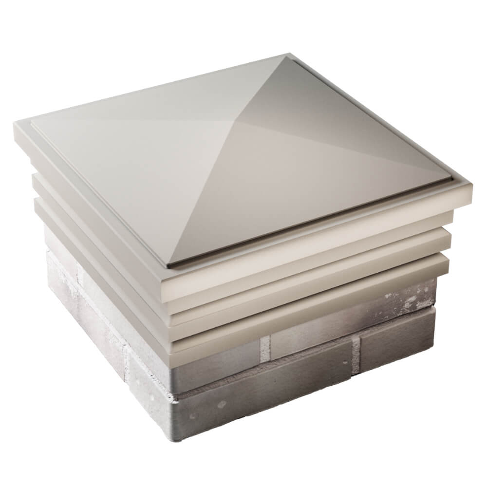 Колпак Zking Бона ХайТек Бежевый на столб 1.5х1.5 кирпича (385х385мм) в Владивостоке фото