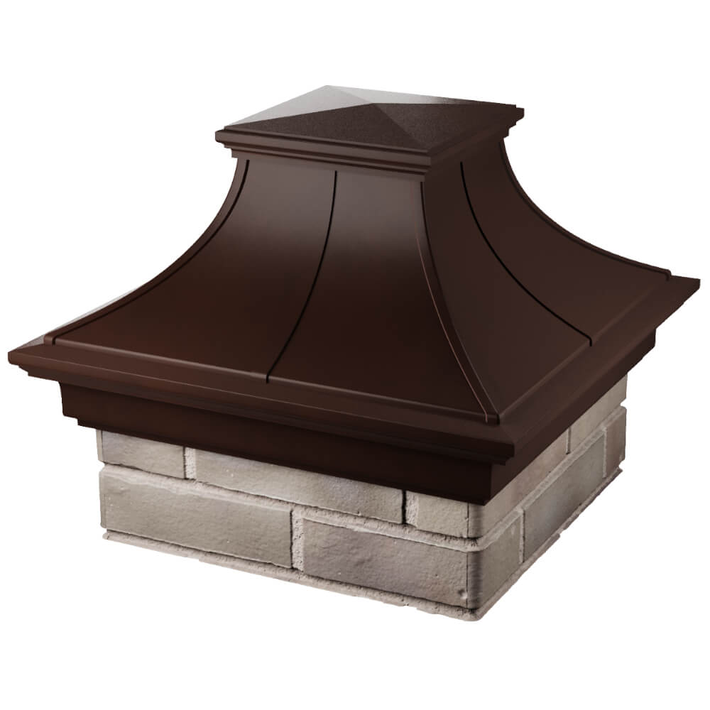 Колпак Zking Монблан Премиум Коричневый на столб 1.5х1.5 кирпича (385х385мм) в Владивостоке фото