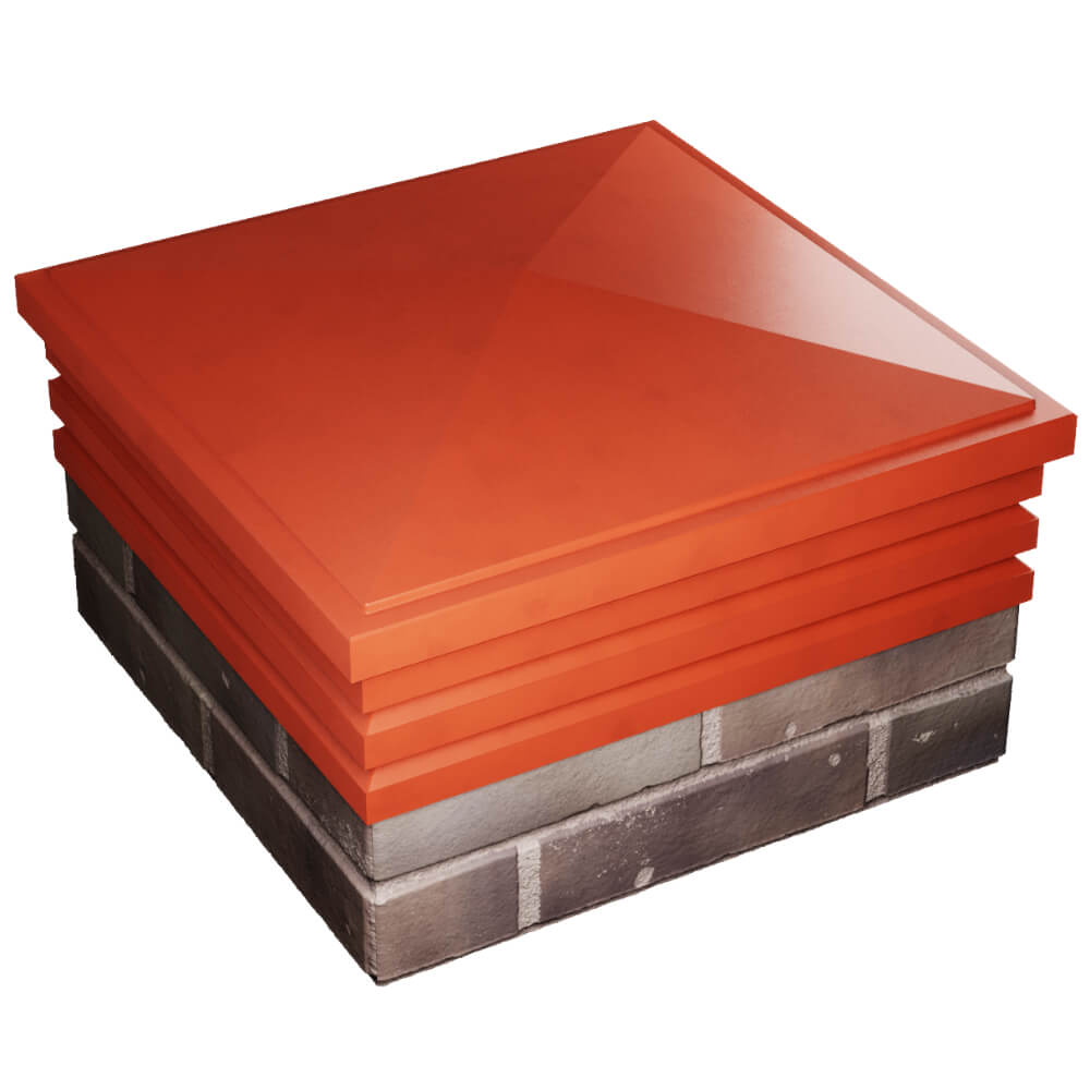 Колпак Zking Бона ХайТек Красный на столб 2х2 кирпича (513х513мм) в Владивостоке фото