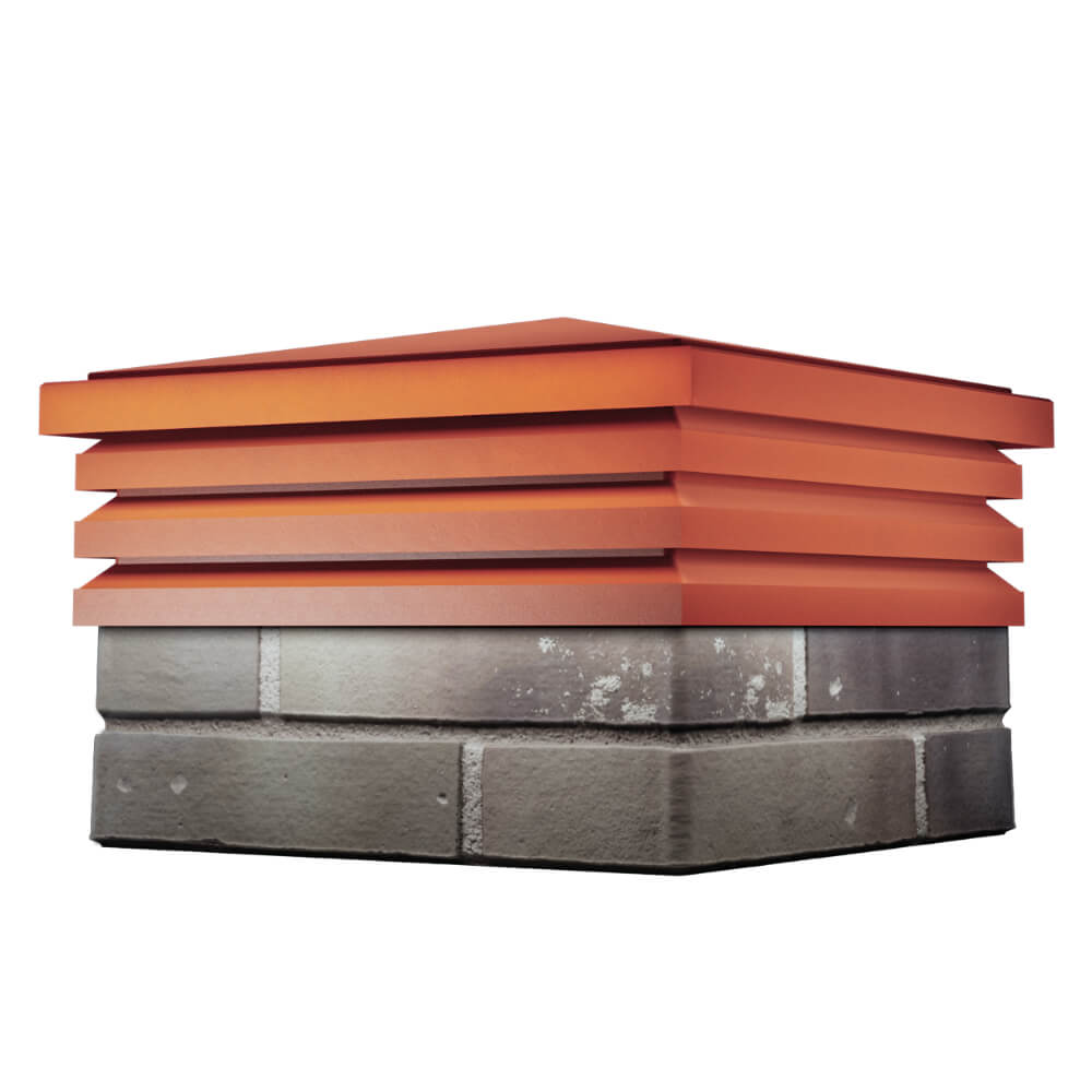 Колпак Zking Бона ХайТек Красный на столб 1.5х1.5 кирпича (385х385мм) в Владивостоке фото