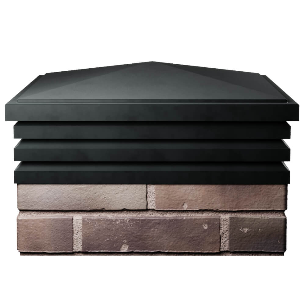 Колпак Zking Бона ХайТек Черный на столб 2х2 кирпича (513х513мм) Владивосток фото