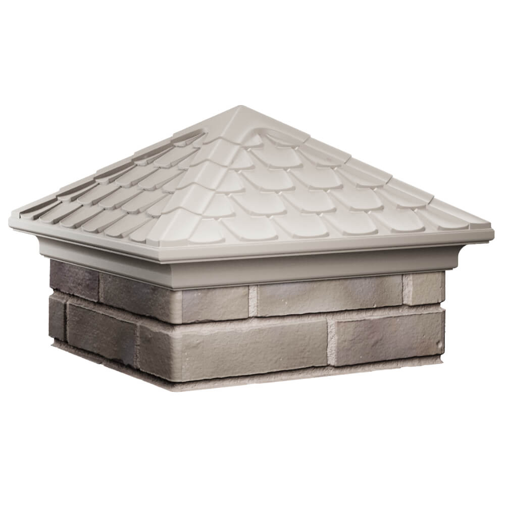 Колпак Zking Эльбрус Бежевый на столб 1.5х1.5 кирпича (385х385мм) в Владивостоке фото