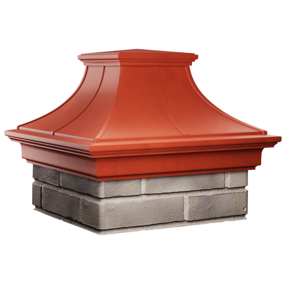 Колпак Zking Монблан Премиум Красный на столб 1.5х1.5 кирпича (385х385мм) в Владивостоке фото
