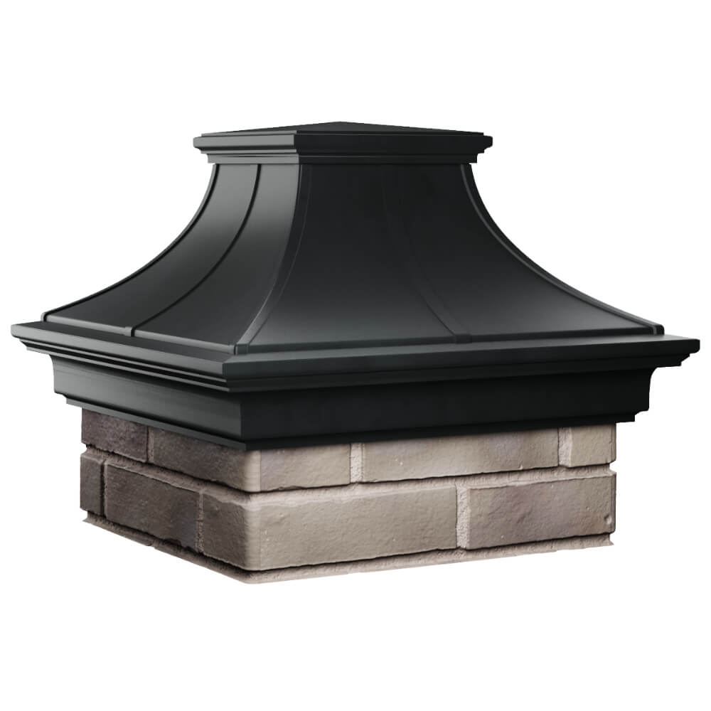 Колпак Zking Монблан Премиум Черный на столб 1.5х1.5 кирпича (385х385мм) в Владивостоке фото