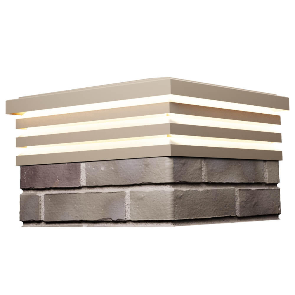 Колпак Zking Бона ХайТек Бежевый на столб 1.5х1.5 кирпича (385х385мм) с подсветкой в Владивостоке фото