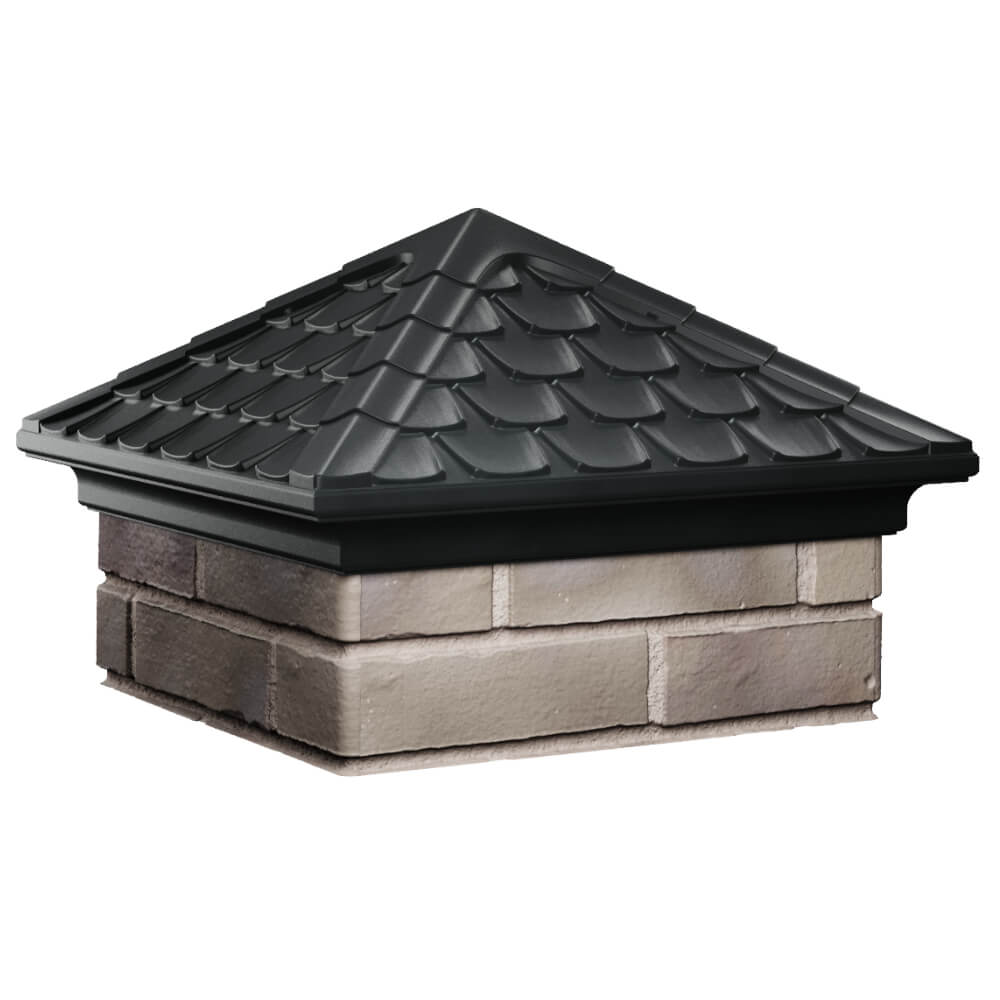 Колпак Zking Эльбрус Черный на столб 1.5х1.5 кирпича (385х385мм) в Владивостоке фото