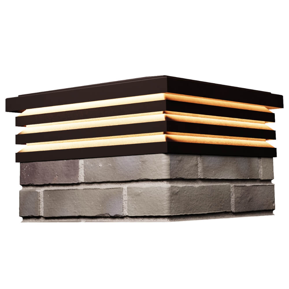 Колпак Zking Бона ХайТек Коричневый на столб 1.5х1.5 кирпича (385х385мм) с подсветкой в Владивостоке фото