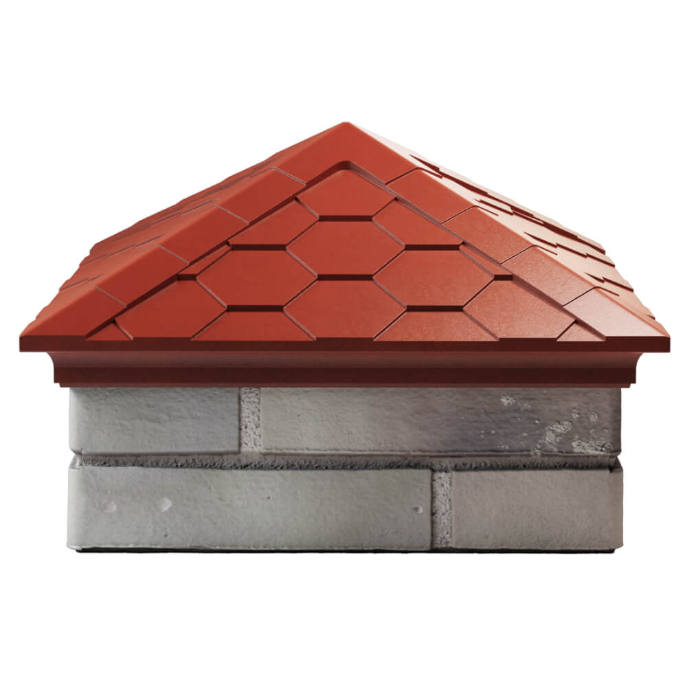 Колпак Zking Эверест Красный на столб 1.5х1.5 кирпича (390х390мм) Владивосток фото