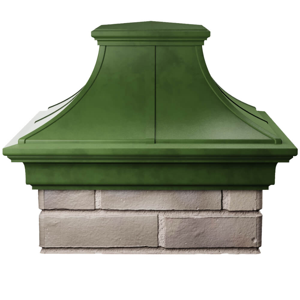 Колпак Zking Монблан Премиум Зеленый на столб 1.5х1.5 кирпича (385х385мм) Владивосток фото