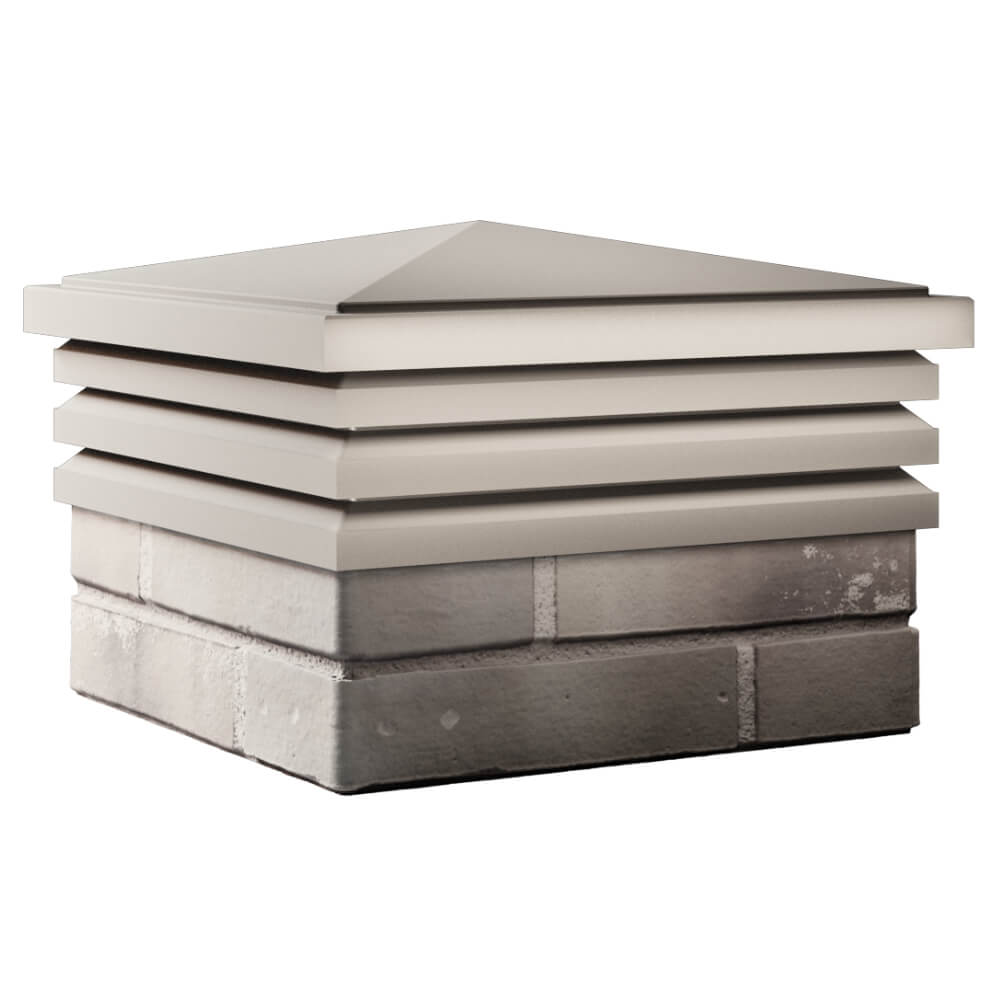 Колпак Zking Бона ХайТек Бежевый на столб 1.5х1.5 кирпича (385х385мм) в Владивостоке фото