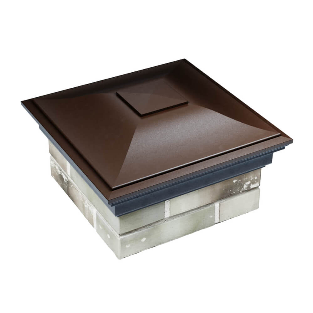 Колпак Zking Монблан Коричневый на столб 1.5х1.5 еврокирпича 0.7НФ (355х355мм) в Владивостоке фото