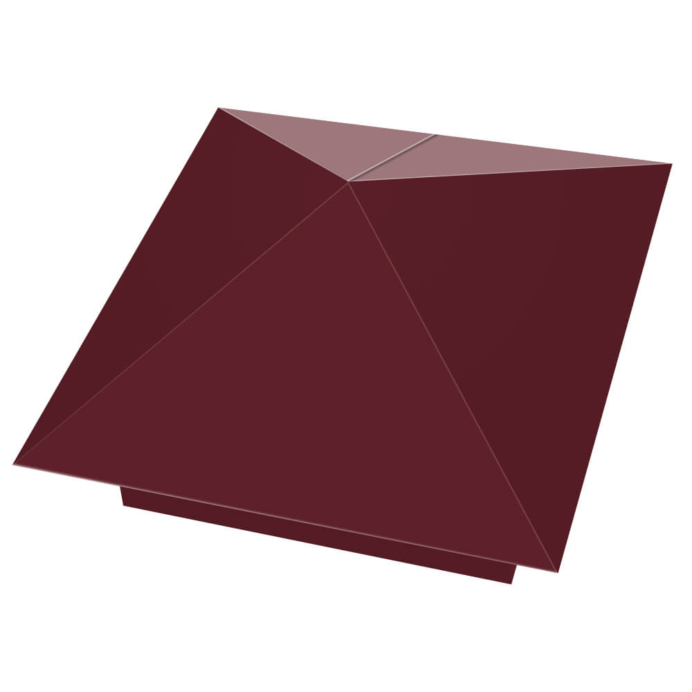 Колпак металлический 390х390мм RAL3005 Красное Вино заборный Владивосток фото