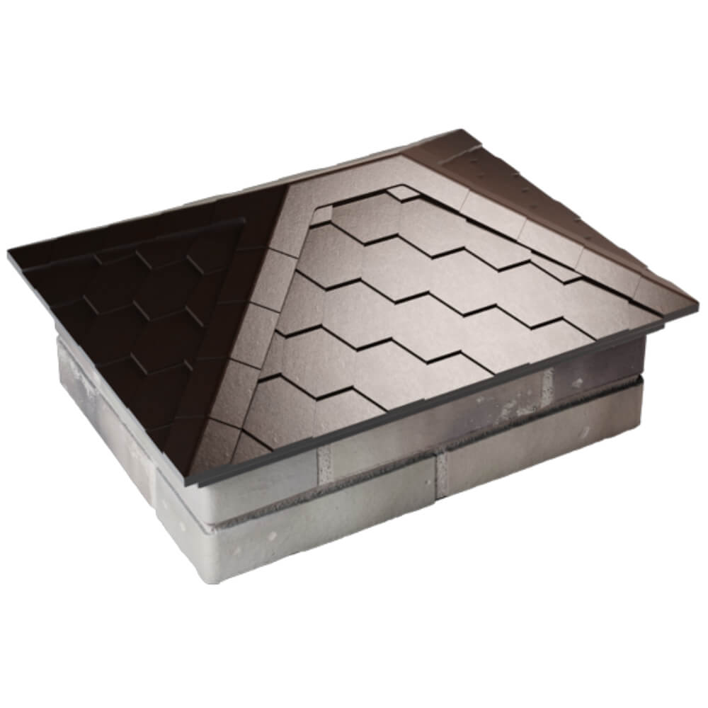 Колпак Zking Эверест Коричневый на столб 2х1.5 кирпича (520х390мм) Владивосток фото