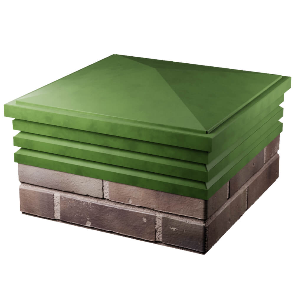 Колпак Zking Бона ХайТек Зеленый на столб 2х2 кирпича (513х513мм) в Владивостоке фото