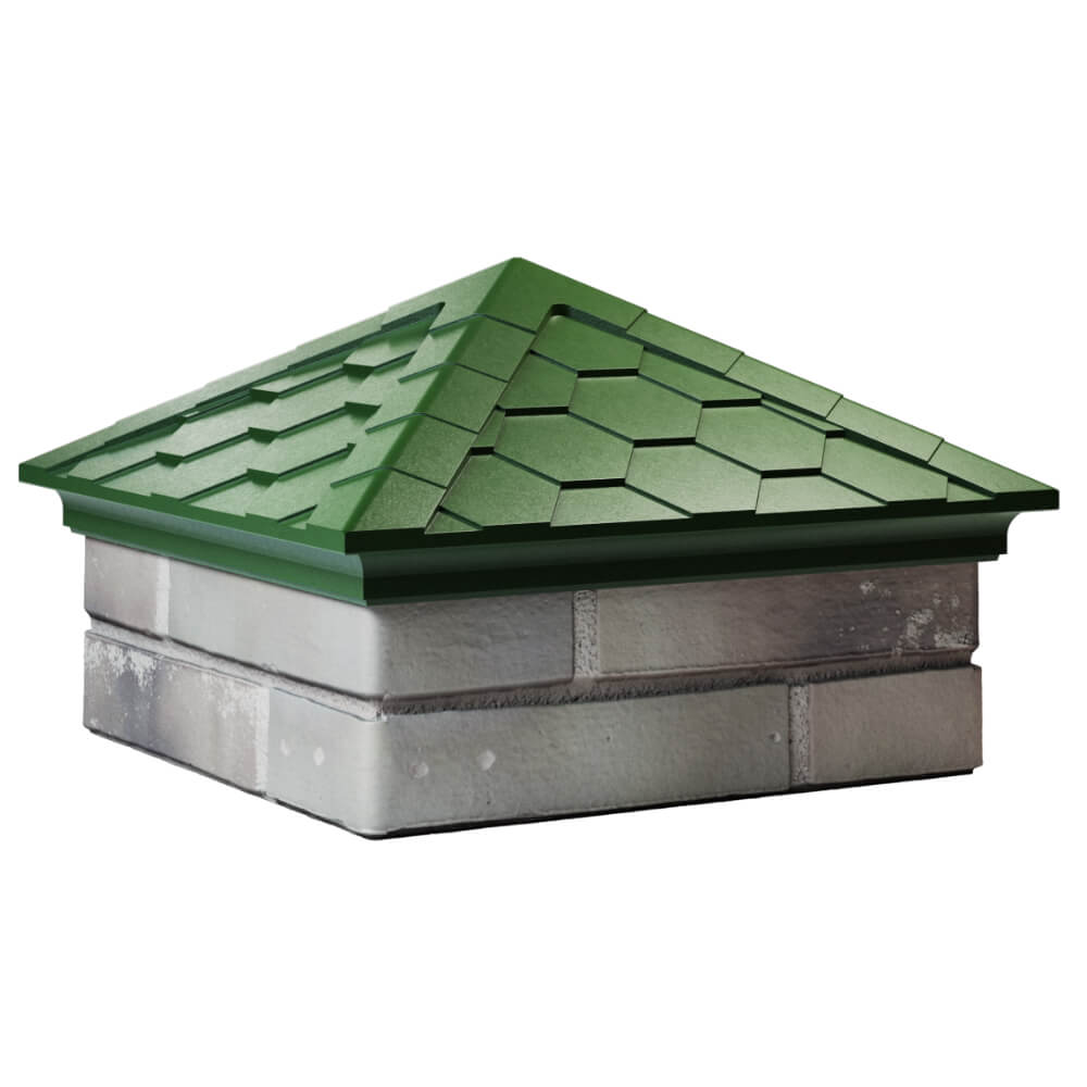 Колпак Zking Эверест Зеленый на столб 1.5х1.5 кирпича (390х390мм) в Владивостоке фото