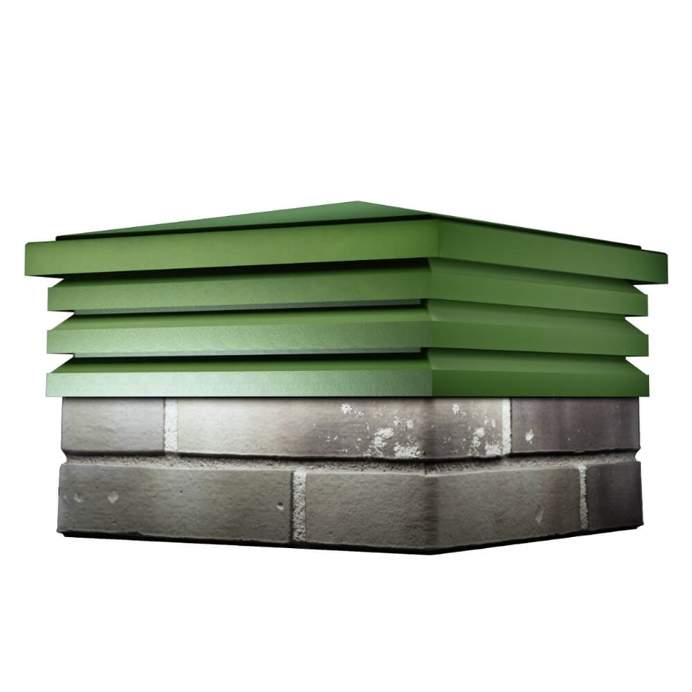 Колпак Zking Бона ХайТек Зеленый на столб 1.5х1.5 кирпича (385х385мм) в Владивостоке фото