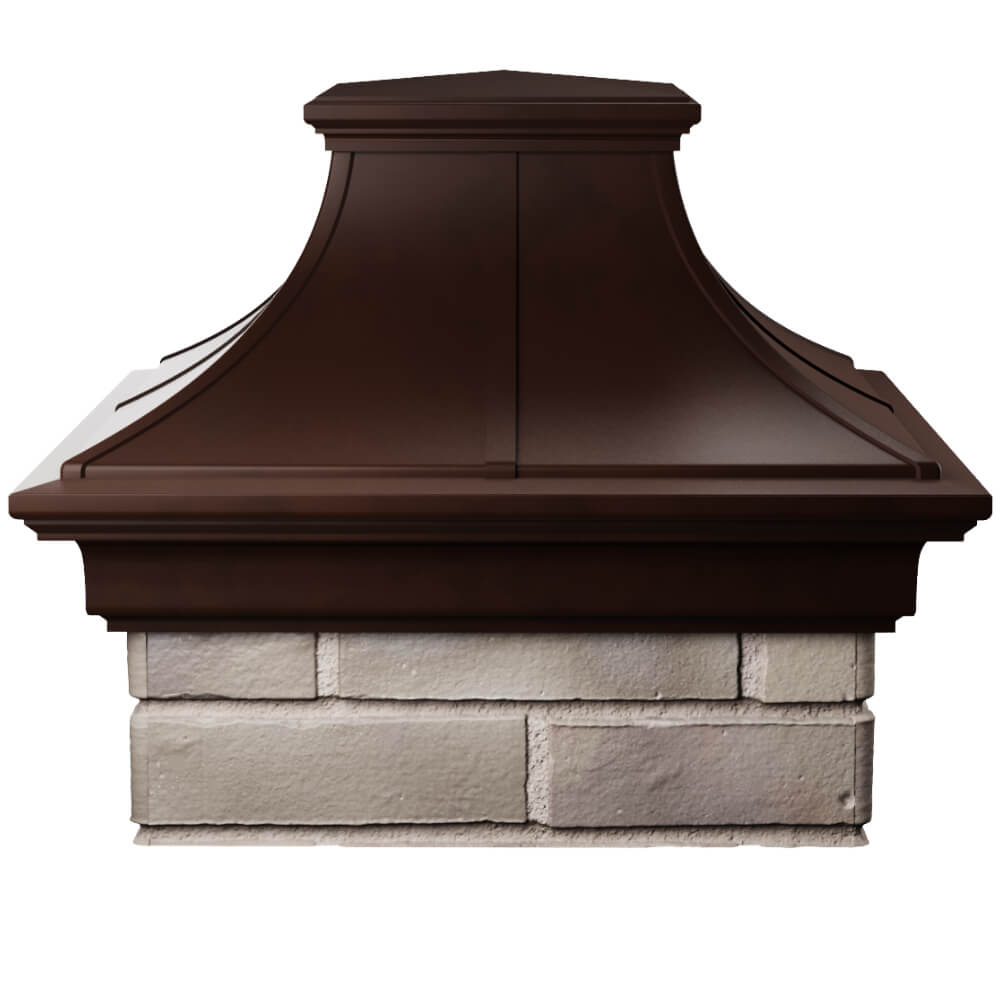 Колпак Zking Монблан Премиум Коричневый на столб 1.5х1.5 кирпича (385х385мм) Владивосток фото