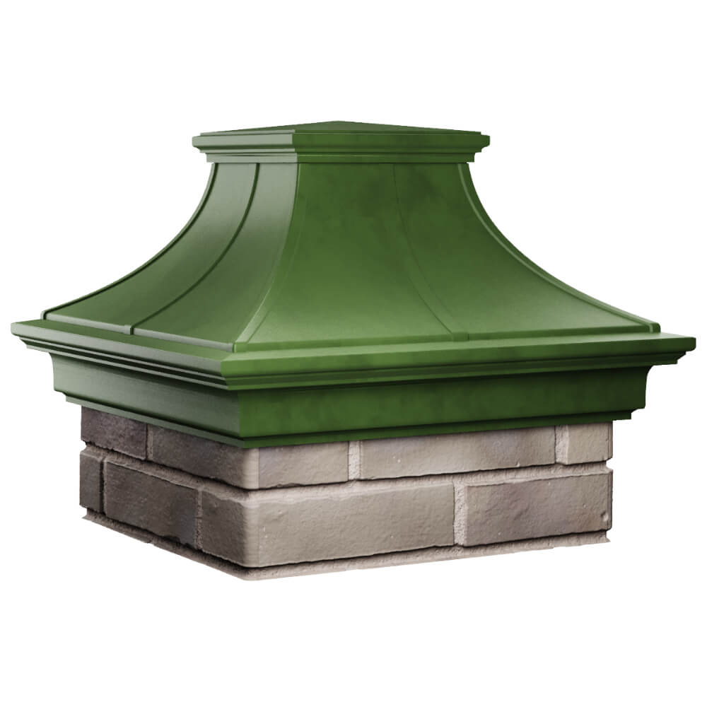 Колпак Zking Монблан Премиум Зеленый на столб 1.5х1.5 кирпича (385х385мм) в Владивостоке фото