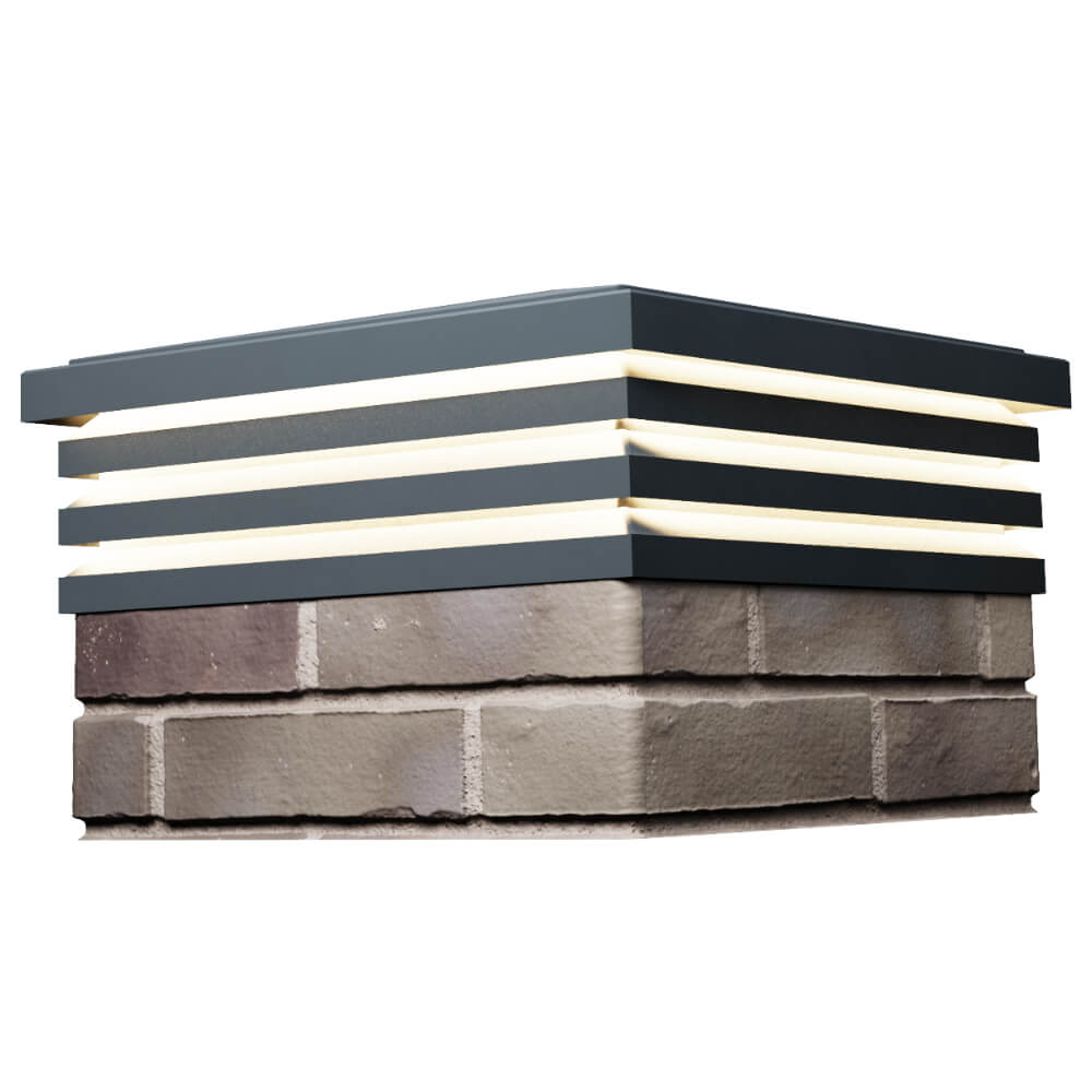 Колпак Zking Бона ХайТек Серый на столб 1.5х1.5 кирпича (385х385мм) с подсветкой в Владивостоке фото