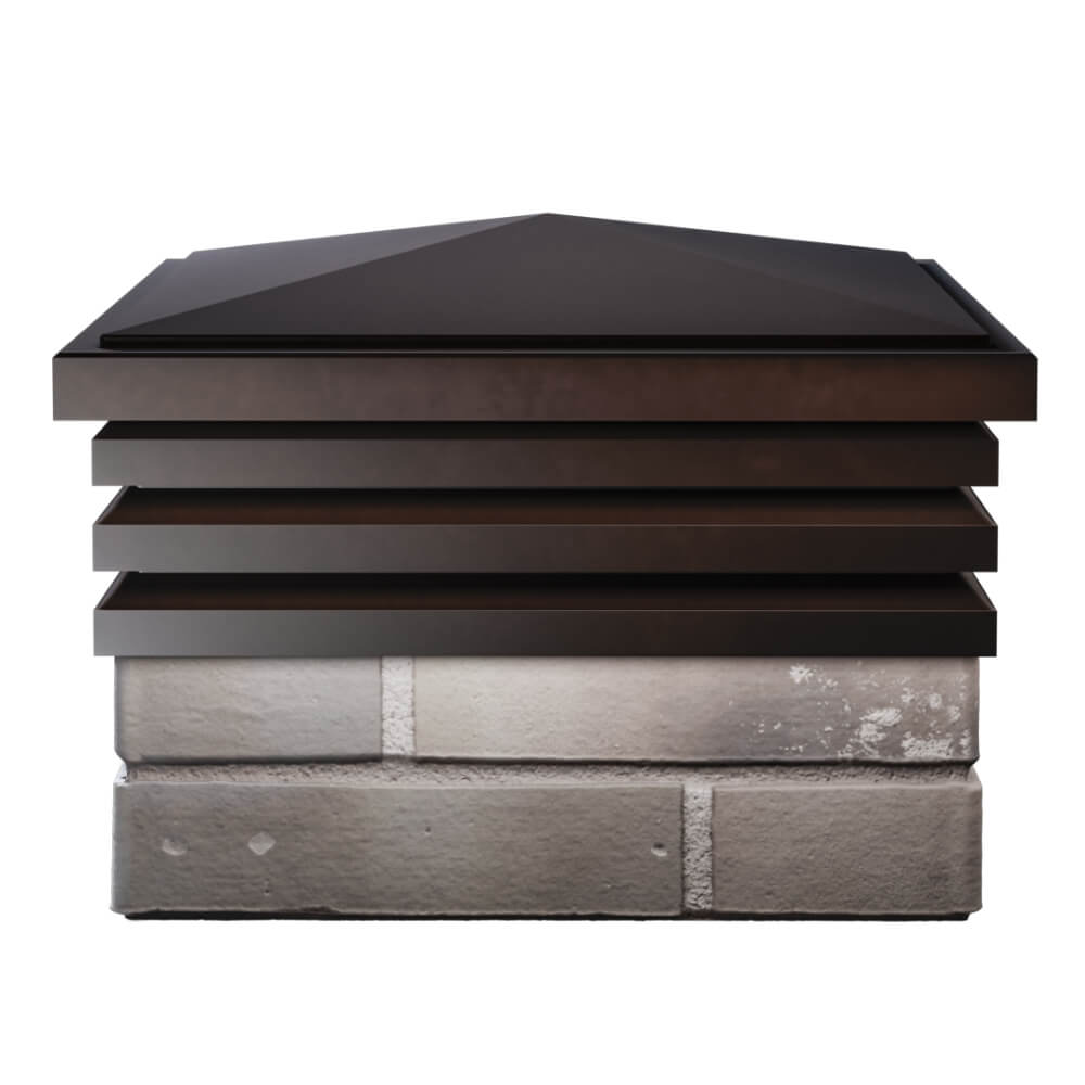 Колпак Zking Бона ХайТек Коричневый на столб 1.5х1.5 кирпича (385х385мм) Владивосток фото