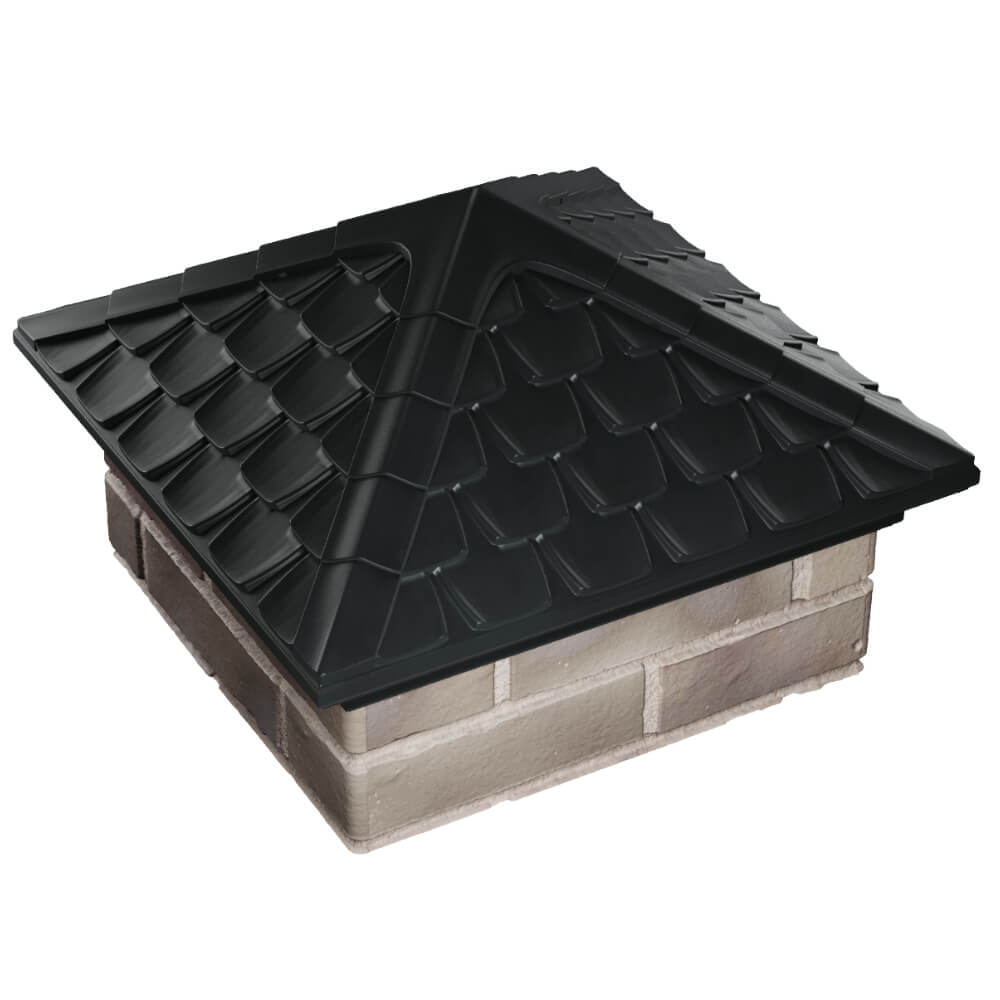 Колпак Zking Эльбрус Черный на столб 1.5х1.5 кирпича (385х385мм) в Владивостоке фото