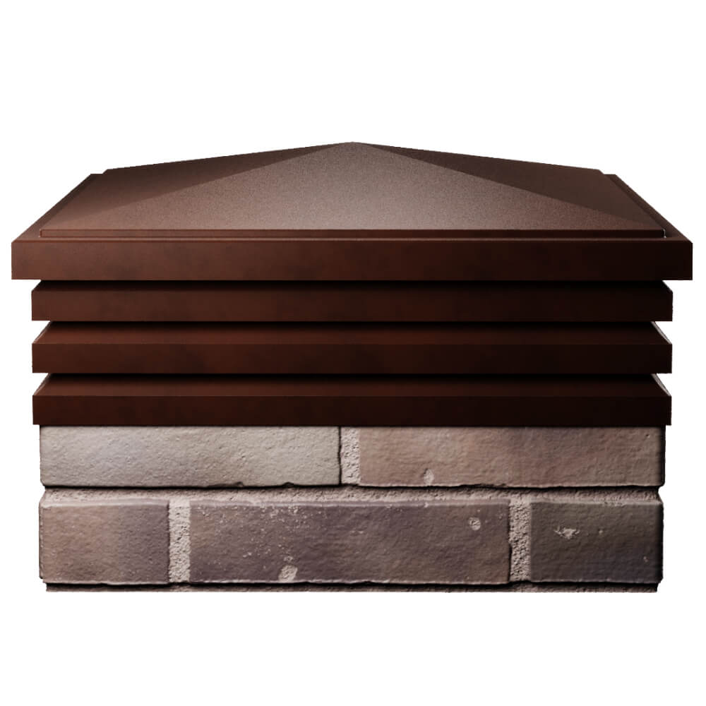 Колпак Zking Бона ХайТек Коричневый на столб 2х2 кирпича (513х513мм) Владивосток фото