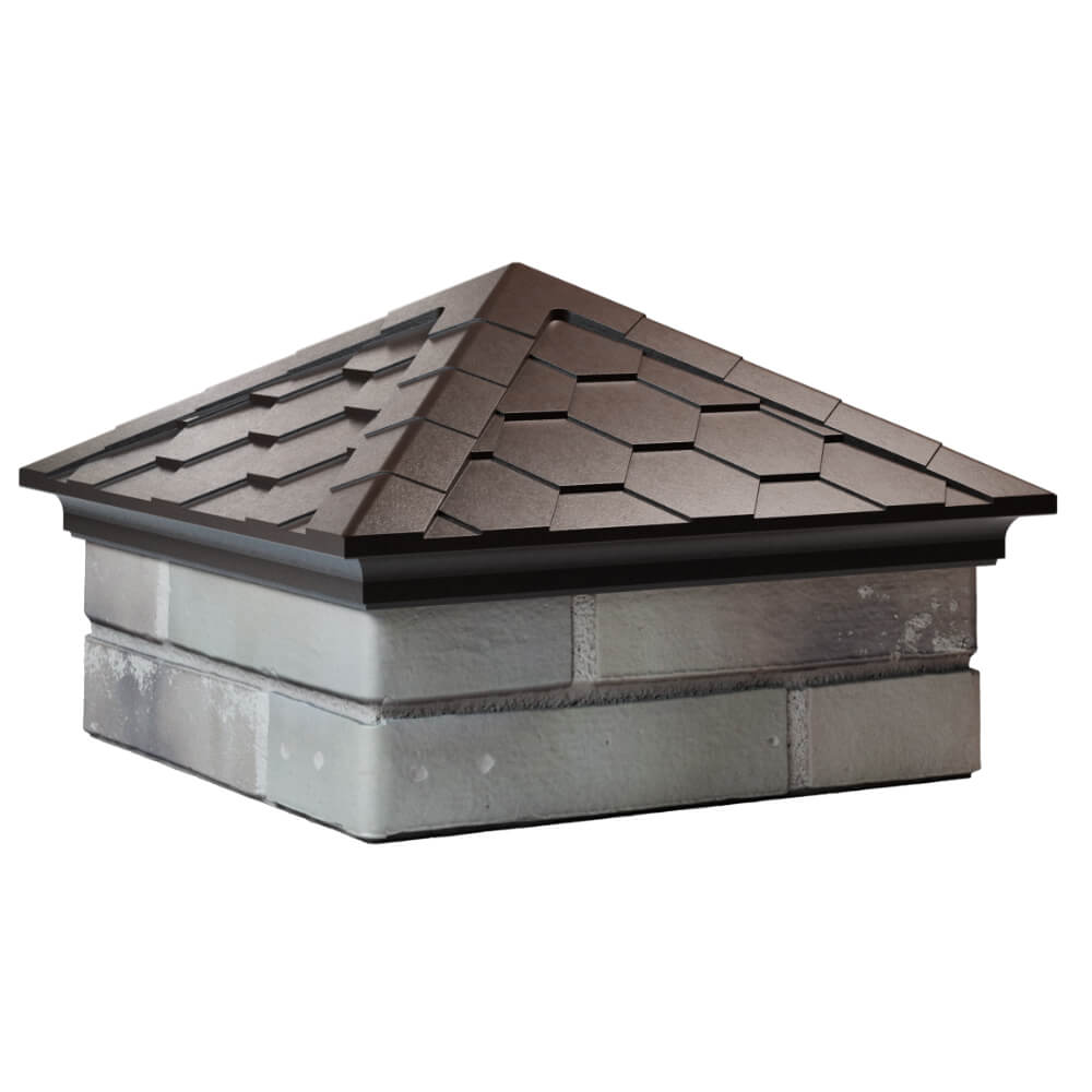 Колпак Zking Эверест Коричневый на столб 1.5х1.5 кирпича (390х390мм) в Владивостоке фото