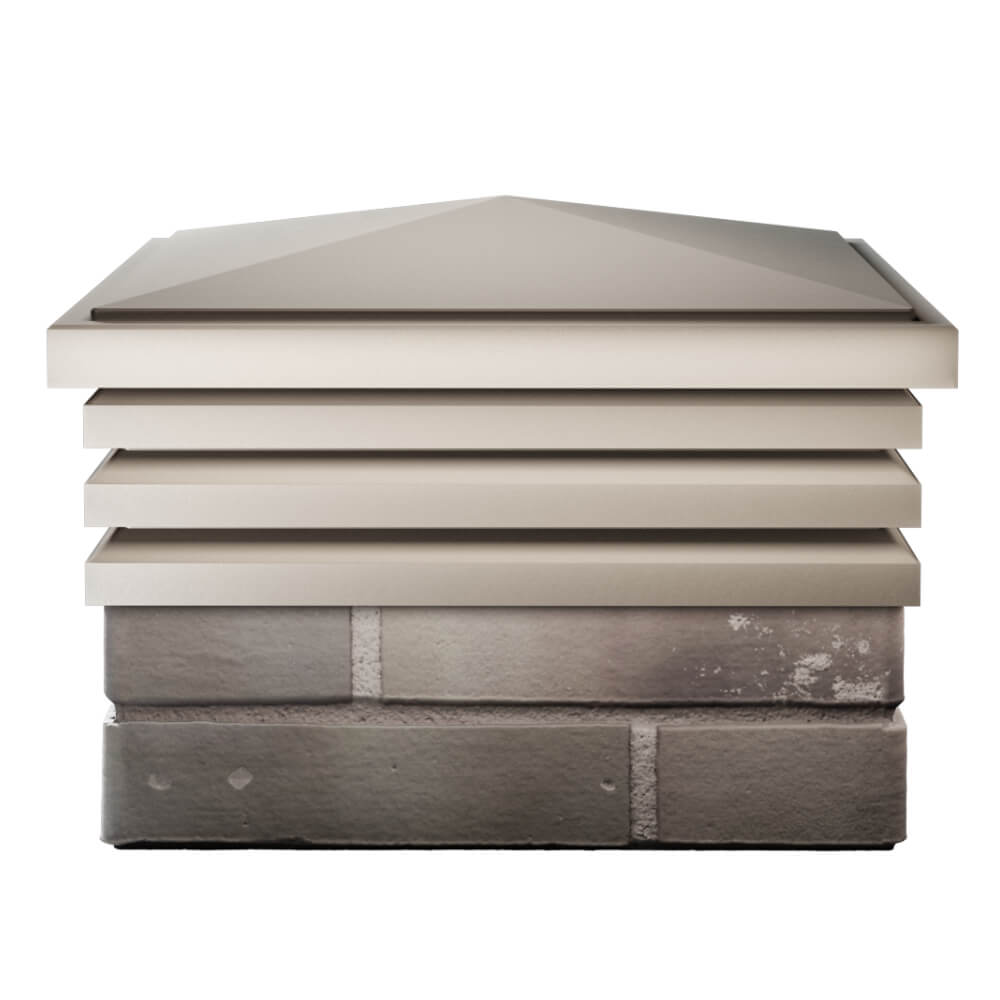 Колпак Zking Бона ХайТек Бежевый на столб 1.5х1.5 кирпича (385х385мм) Владивосток фото