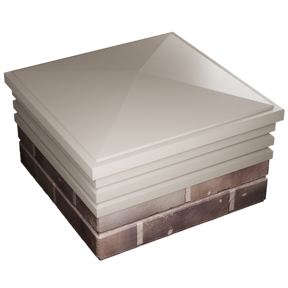 Колпак Zking Бона ХайТек Бежевый на столб 2х2 кирпича (513х513мм) в Владивостоке фото