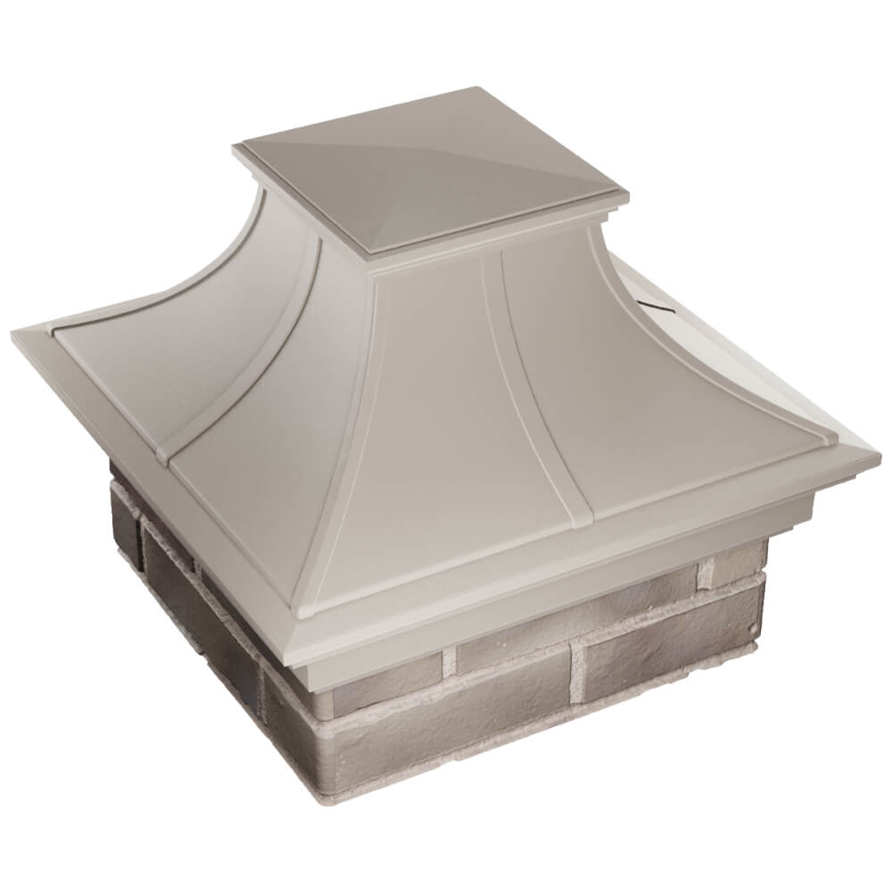 Колпак Zking Монблан Премиум Бежевый на столб 1.5х1.5 кирпича (385х385мм) в Владивостоке фото